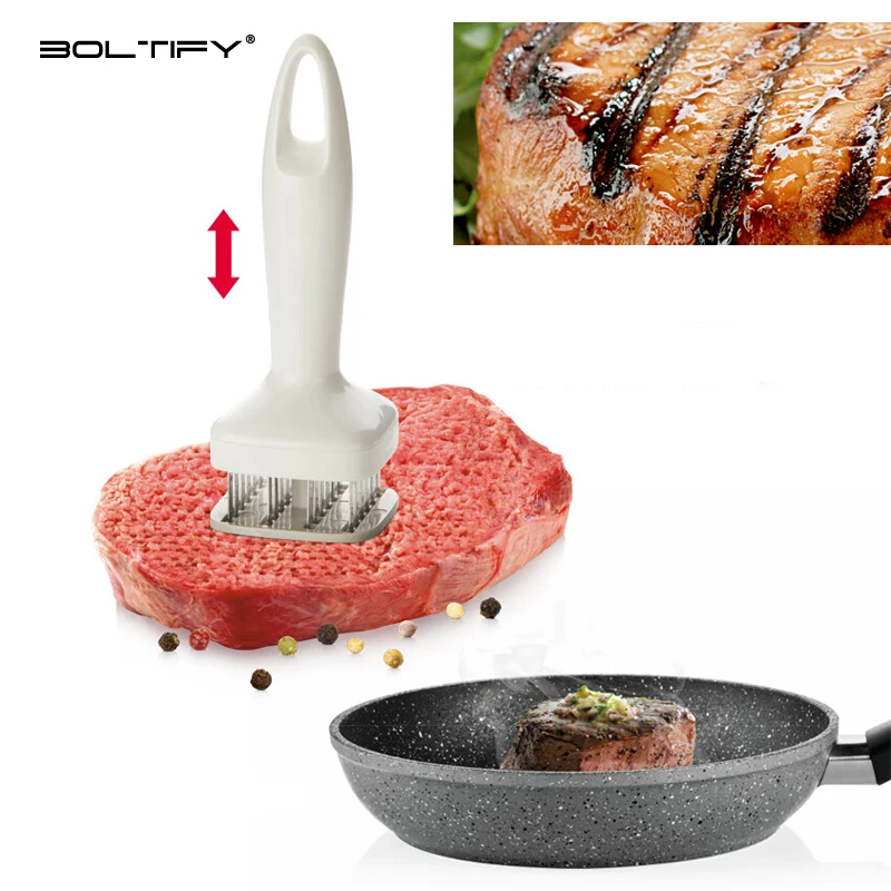 

Stainless Steel 24 Needle Automatic Rebound Hammer Meat Floss Meat Needle Kitchen Steak Broken Tendons Flavored Puncture Device