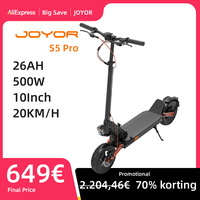 JOYOR S5 Pro Electric Scooter 500W Motor ABE Certification 10-inch Tires 48V 26Ah Battery 25km/h Max Speed 70km Range Escooter