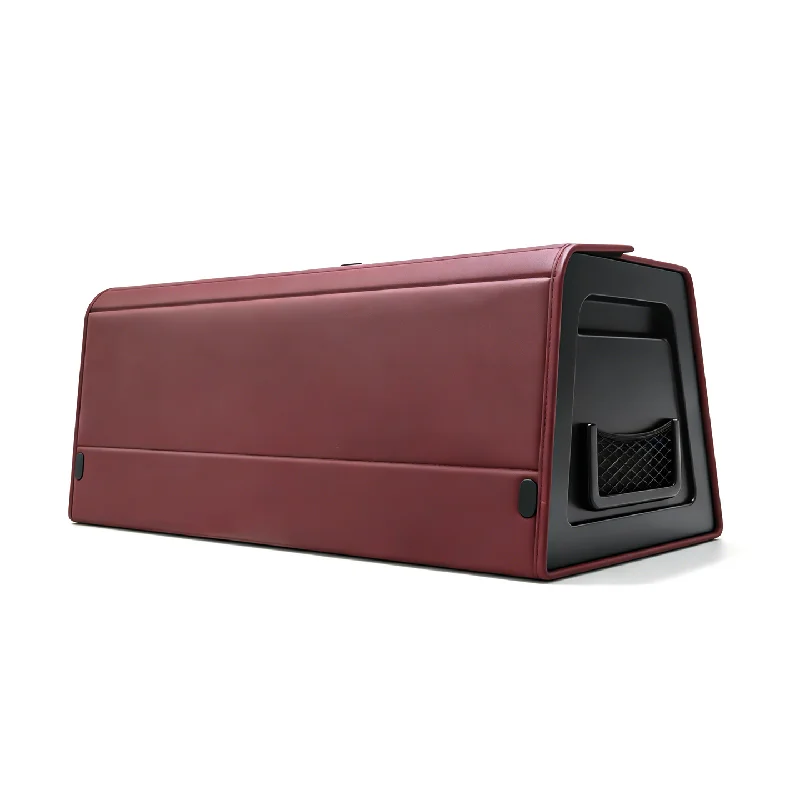 Car Trunk Organizer with 4-Point Magnetic Closure – PU Leather, Reinforced ABS Frame, Fits SUV, Sedan, and Home Use