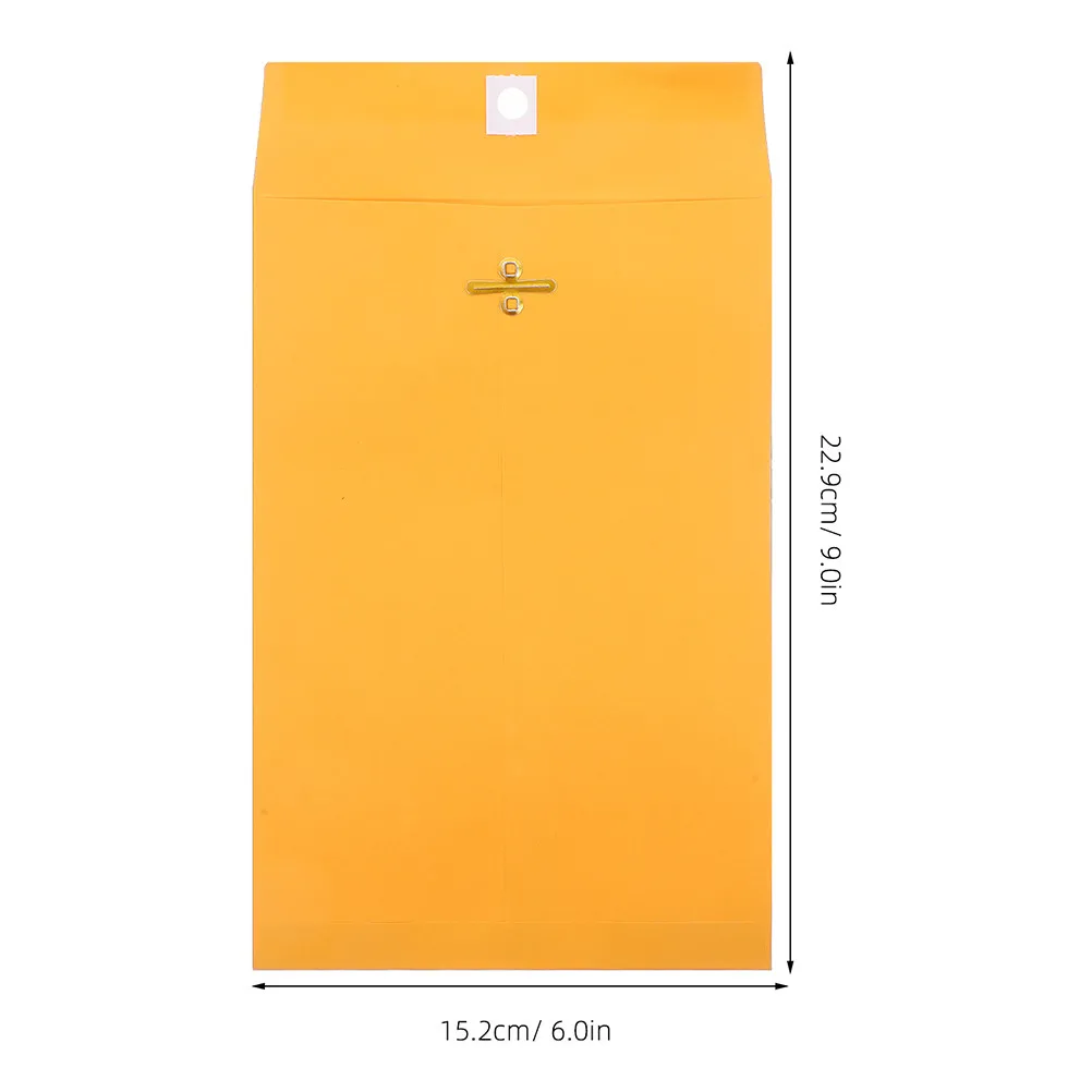 100pcs Letter Size Kraft Paper File Envelopes with Clasp Closure for Business Mailing and Document Storage