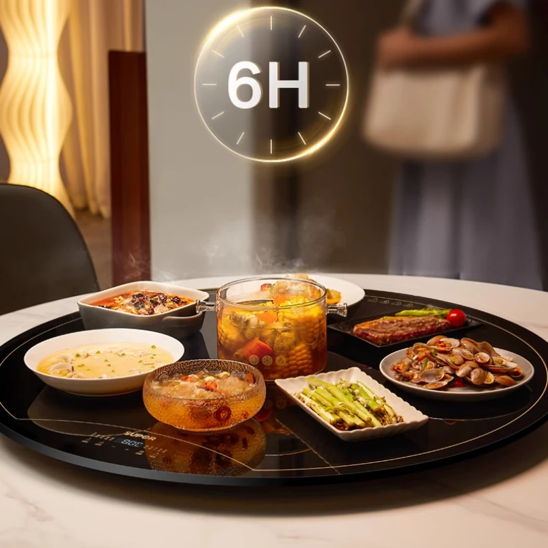 Vegetable Heating Board Hot Cutting Board Round Heating Plate Dining Table Insulation Pad Insulation Board Meal Multi-function