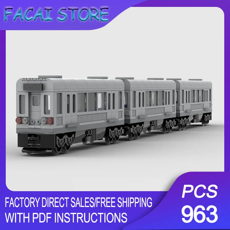 

Railway Train Model Moc Building Bricks Modular Subway Train Model Technology Blocks Christmas DIY Toy Construction Gifts
