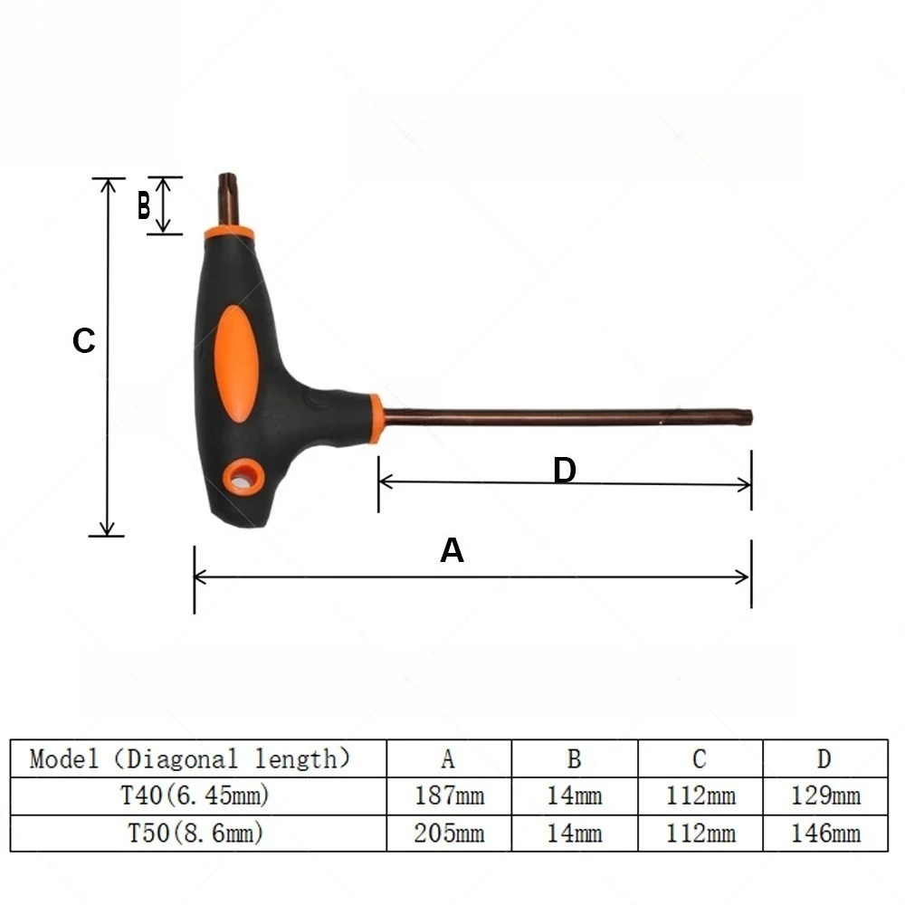 Llave SIAECOSYS, herramientas de reparación manual, mango en T, hexágono de ciruela de 14mm, llave de acero T40 y 50 S2 con mant