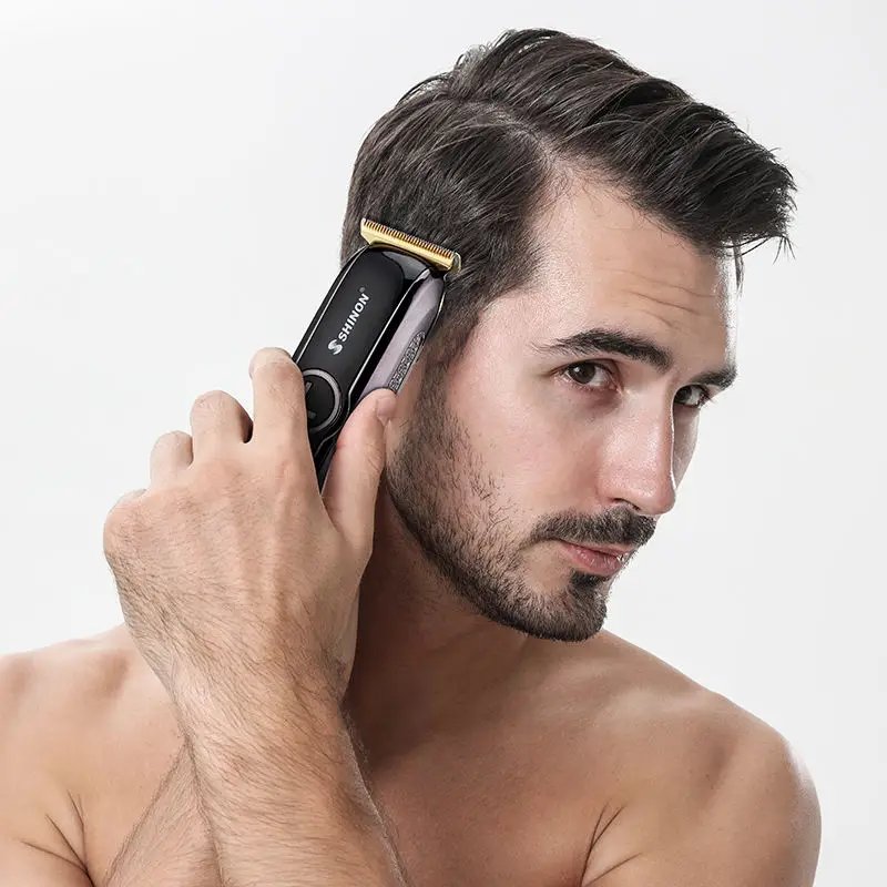 SH-1966LCD المهنية اللاسلكي الكهربائية قابلة للشحن الشعر المتقلب أداة تهذيب اللحية للرجال Usb شحن شعار مخصص 5 واط