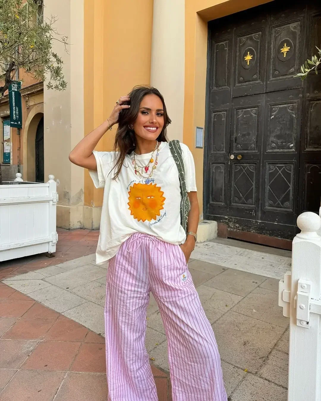 Women's Sun Graphic Cotton T-Shirt - Oversized Y2K Casual Top