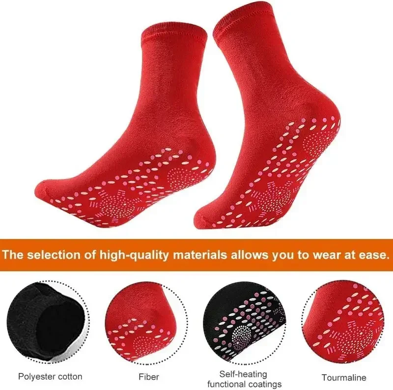 5-1 Paare Turmalin abnehmen Gesundheits socke selbst heizende Socke magnetische selbst heizende Socken Fuß massage thermo therapeut ische Socke neu