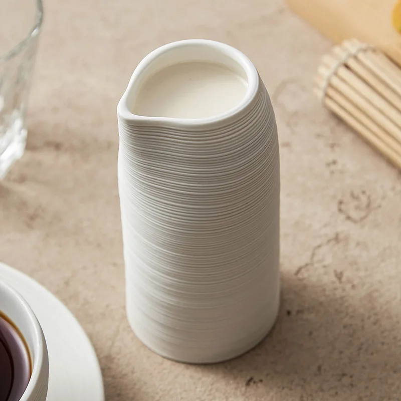 Brushed Ceramic Gravy Boats Steak Sauce Pot Milk Jug Milk Can White Milk Cup Kitchen Porcelain Tableware Seasoning Tools