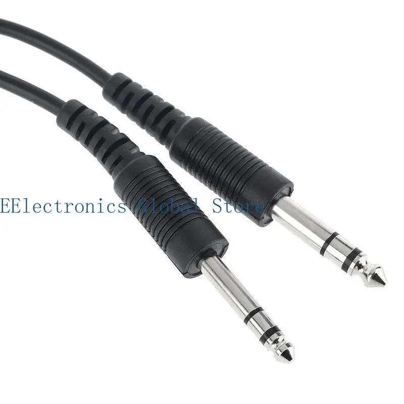 462B Mono Cable Line Cord Repairing 200cm DIY Aviation Headset Dual-plug Aircraft Durable Headphones Replacement Cable