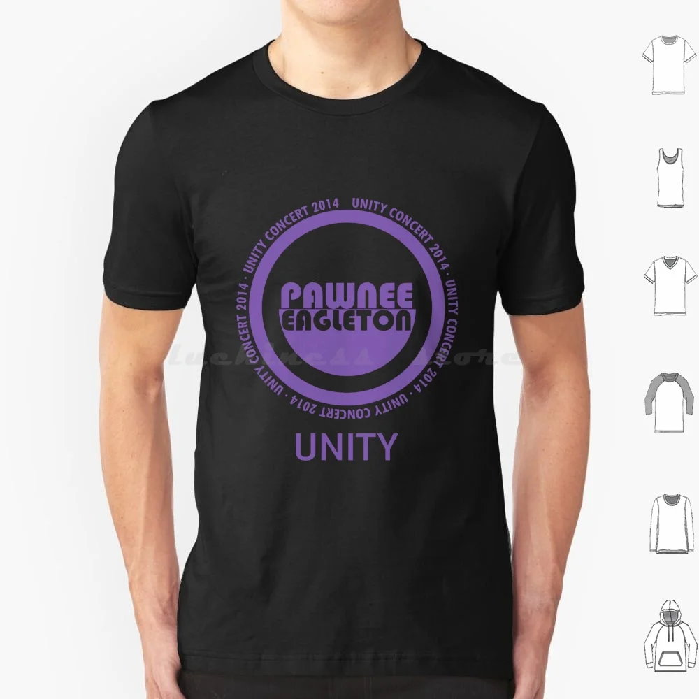Pawnee-Eagleton Unity Concert 2014 Slim Fit Logo pas cher t-shirt Logo t-shirt grande taille 100% coton Pawnee Eagleton Unity Concert 2014