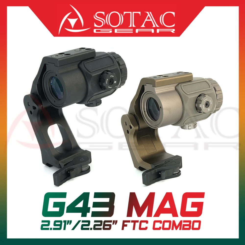 G43 Magnifier & FAST FTC OMNI Mount Combo Aluminum CNC Switch To Side Quick Detachable Full Logo Marking for Hunting Tactical