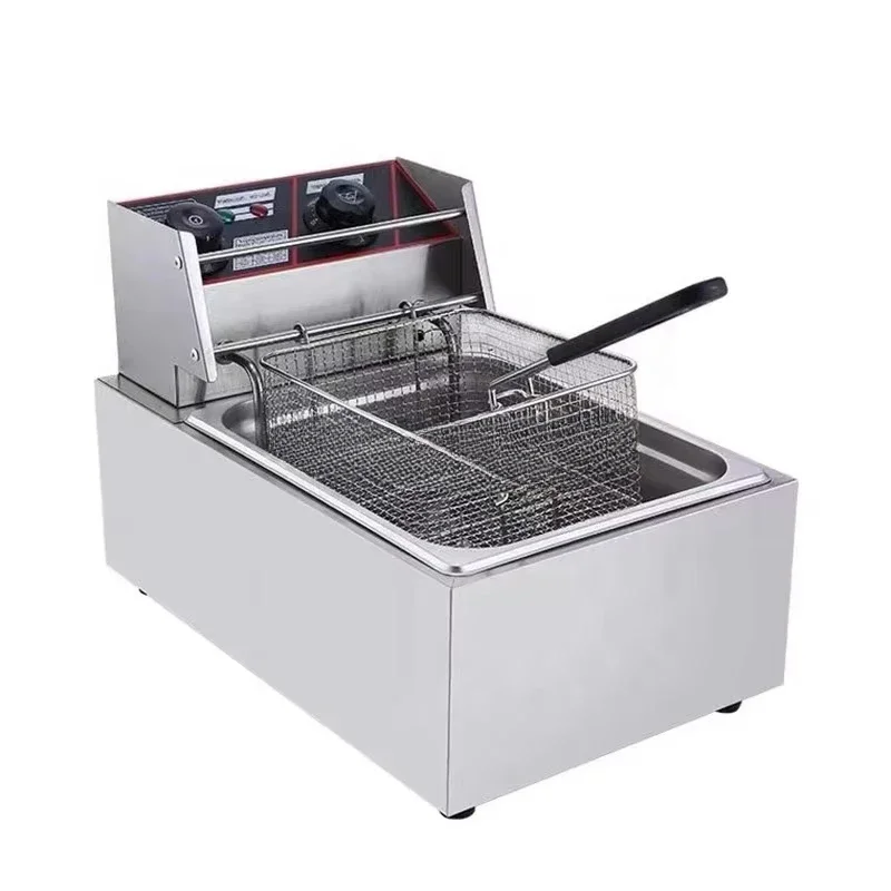 Restaurant Commercial Gas Electric Chips Frying Machine Double Tank Potato Chicken