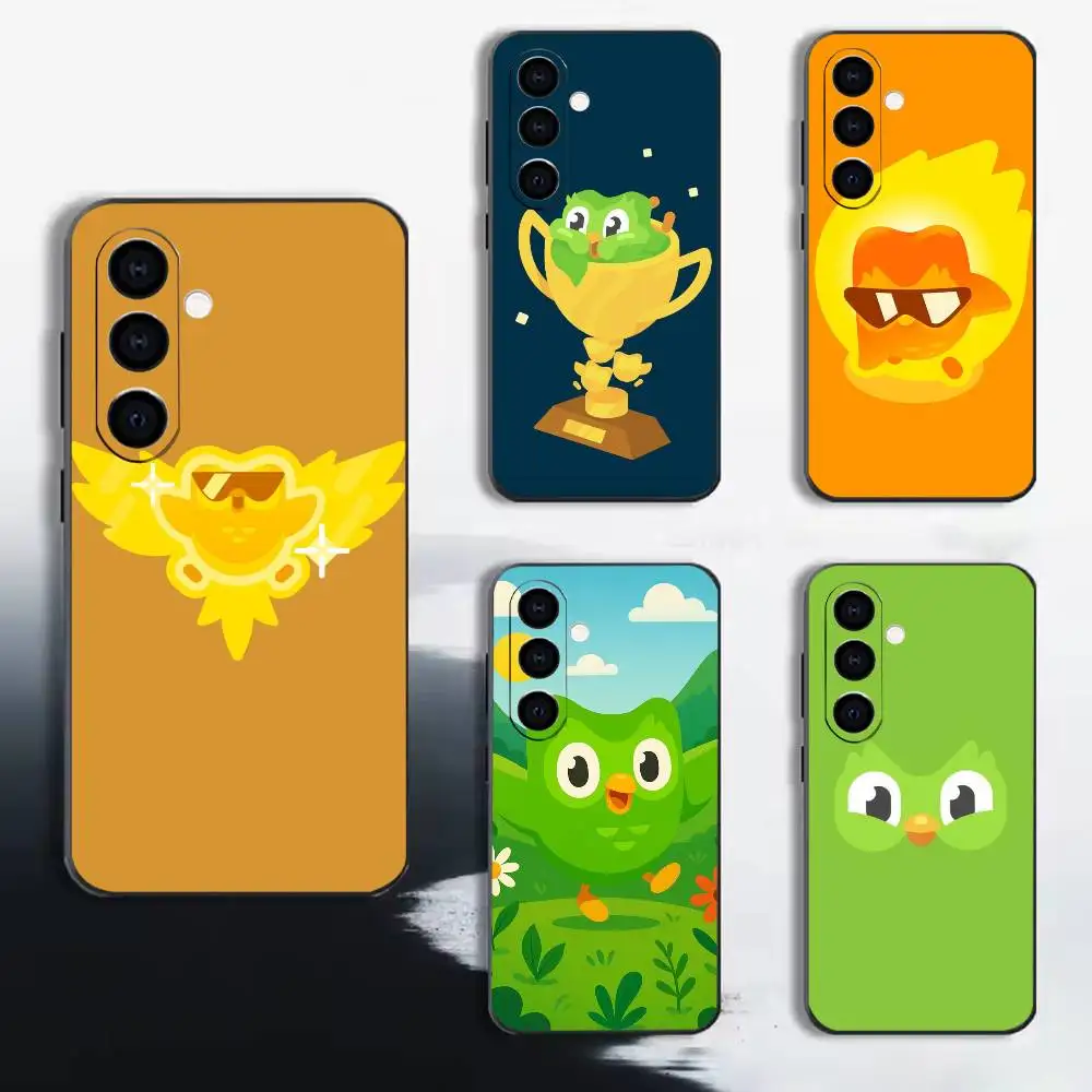 Evil Duolingo Owl S-Duolingo Phone Case Black Soft Silicone TPU For Samsung A72,A51,A70,A71,A53,A52,A73