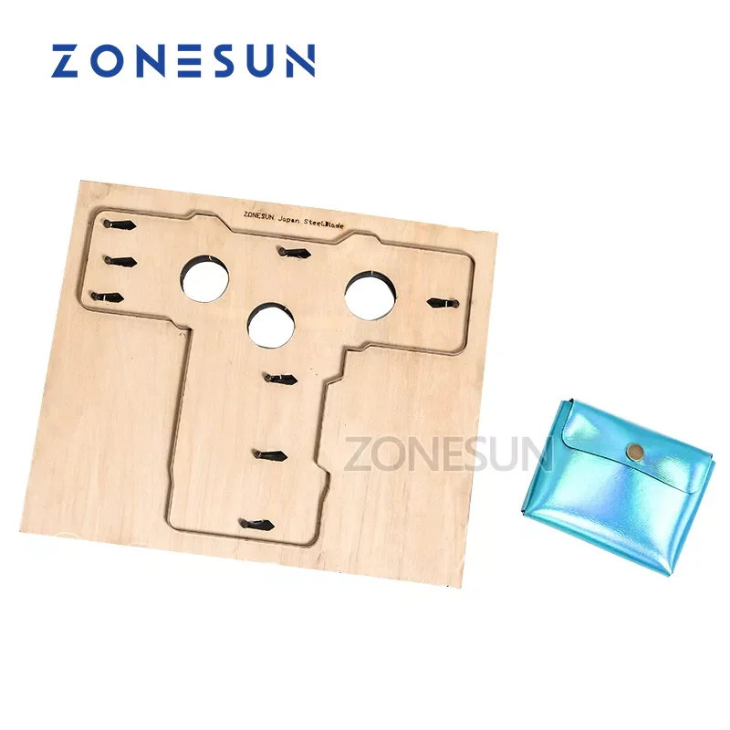 ZONESUN Custom Leather Cutting Die Punching Tool Double Open Coin Purse Pouch Punch Cutter Mold DIY Paper Wallet Knives Mould