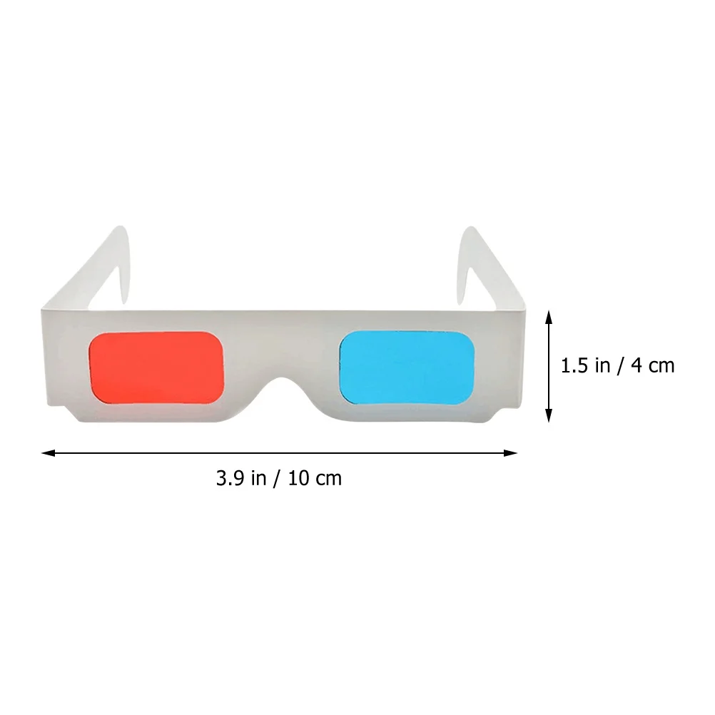 

50Pcs 3D Glasses Anaglyph Cardboard Red Blue Fashion Lightweight Portable Home Movies Games Anaglyph Glasses