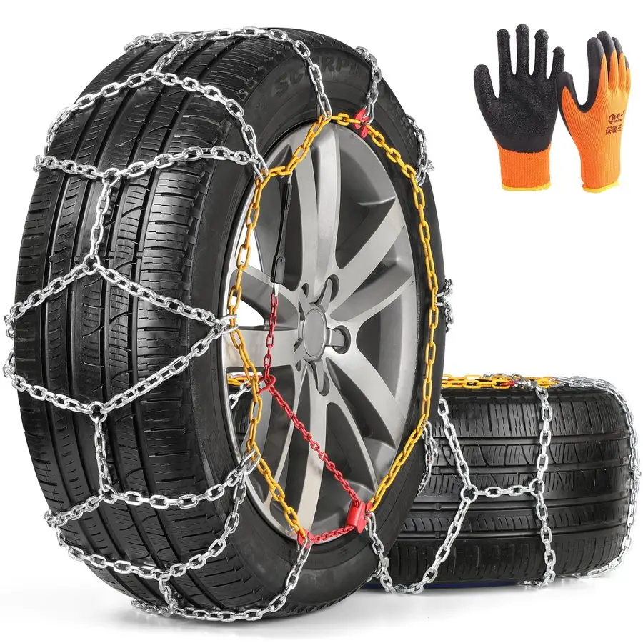 

Chains, Thickened and WearResistant High Carbon Steel Anti Slip Tire Chain for Light Truck, Pickups, and SUVs, Set of 2 4WD110