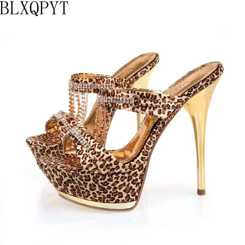 

BLXQPYT New Fashion sexy Big Size 33-46 Summer Sandals Style Women Super High heels Slippers party wedding shoes woman 3196-5