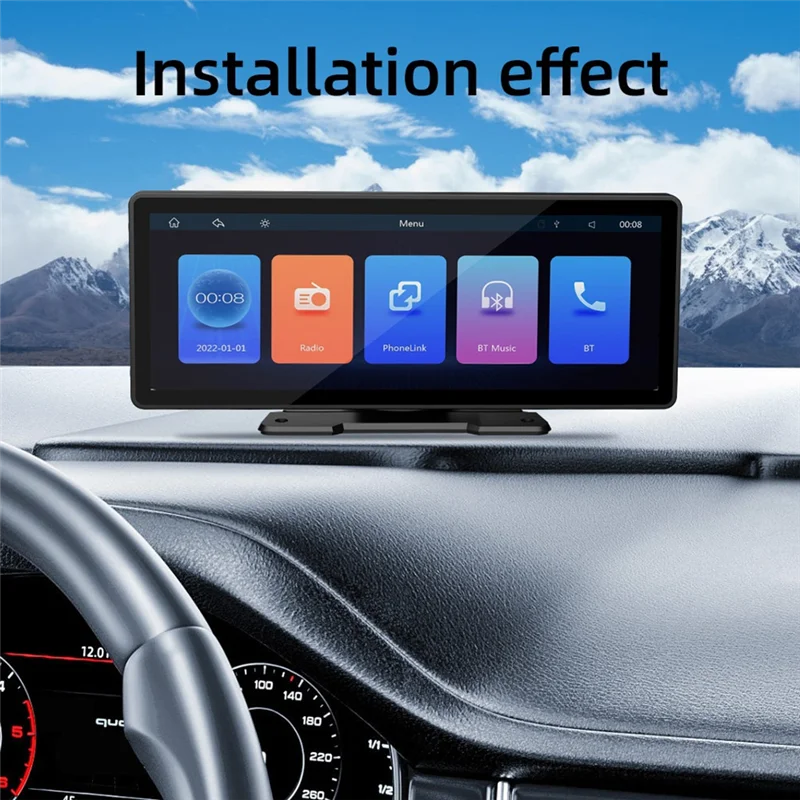 

Reliable-10.26Inch Wireless Carplay & Android Auto Stereo With AHD Backup Camera, Portable Car Radio Bluetooth Mirror Link Easy