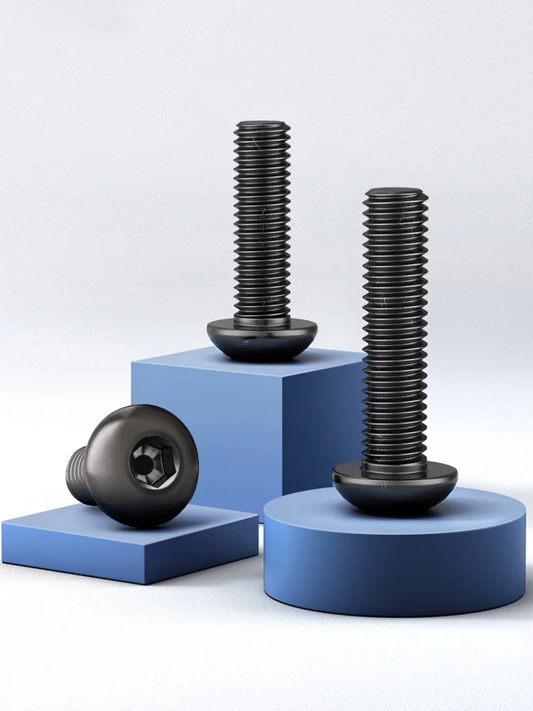 Grade 10.9 Black Alloy Steel Hex Socket Button Head Allen Screws M2 M2.5 M3M4 M5M6 M8 High-Strength Industrial Mounting Hardware