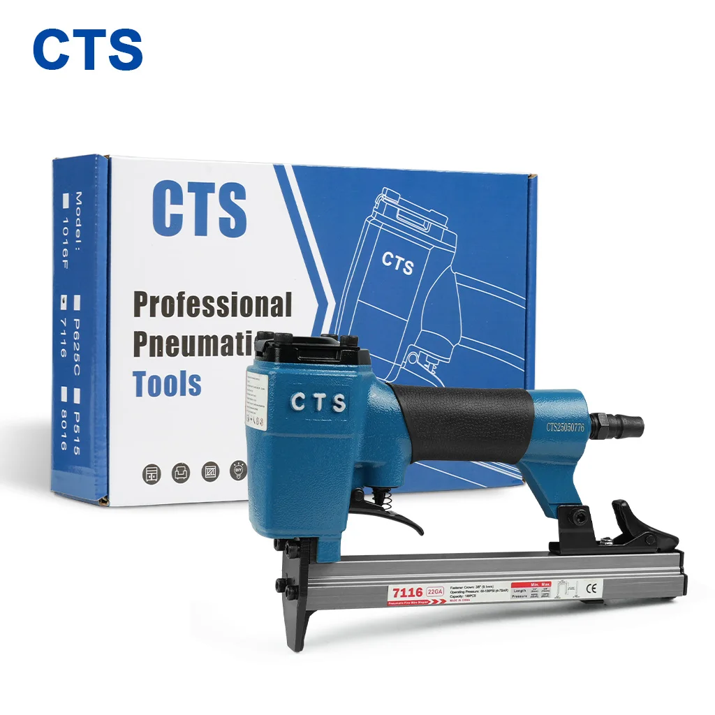 

CTS 7116K DIY Compact Furniture Stapler , 22 Gauge 71 Type, Pneumatic Upholstery Stapler Gun Air Staple Gun