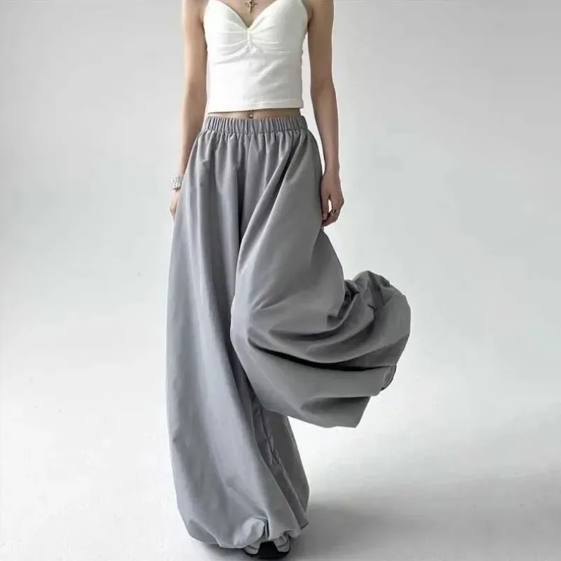 Retro Chinese-style Lantern   Long Pants for Women Loose Slimming　high-waisted Drape Versatile Casual Tight-fitting Skirt Pants