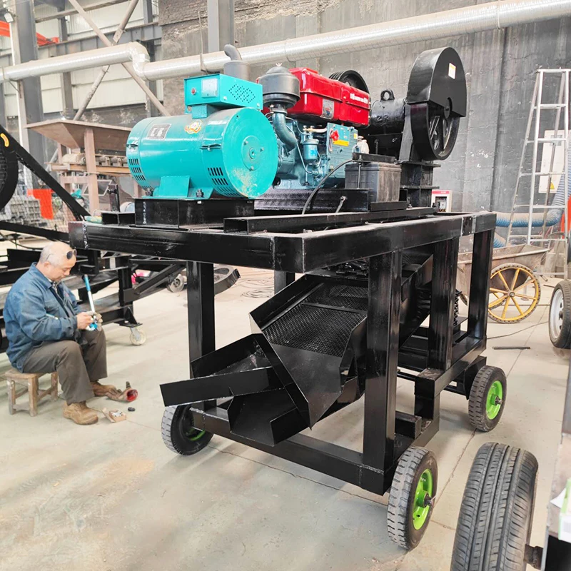 High Quality Small Model Marble Rock Aggregate 10tph Stone Jaw Crusher with Vibrating Screen