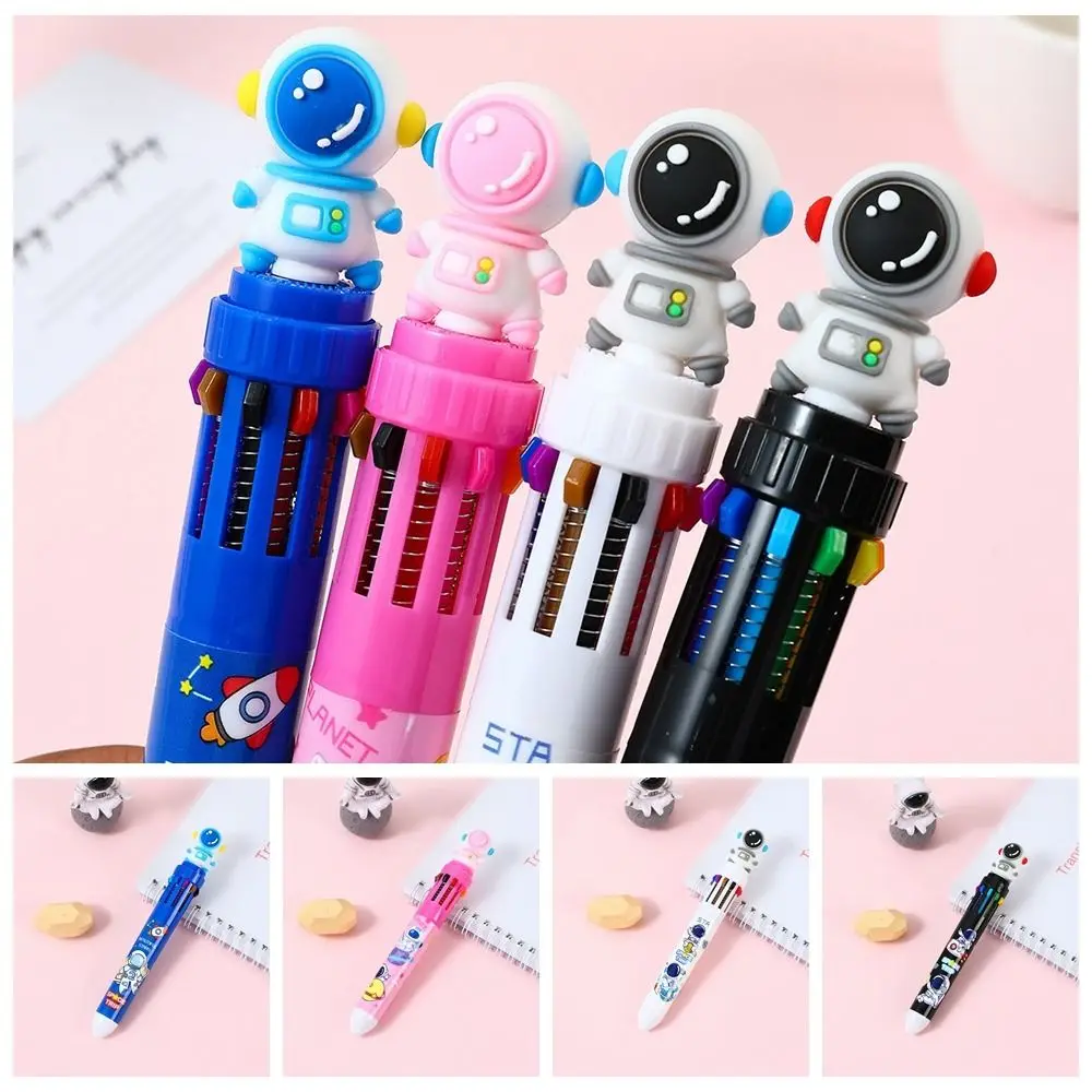 

Multifunctional Astronaut Color Ballpoint Pen Astronaut Colorful 10 Colors Ballpoint Pen Quick Dry Cartoon Multicolored Pen