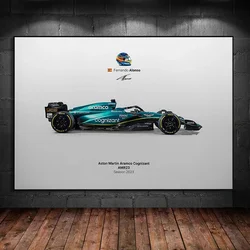 AMR23 Fernando Alonso Poster Car Canvas Painting Prints Wall Art Pictures for Living Room Home Decoration Mural Gift