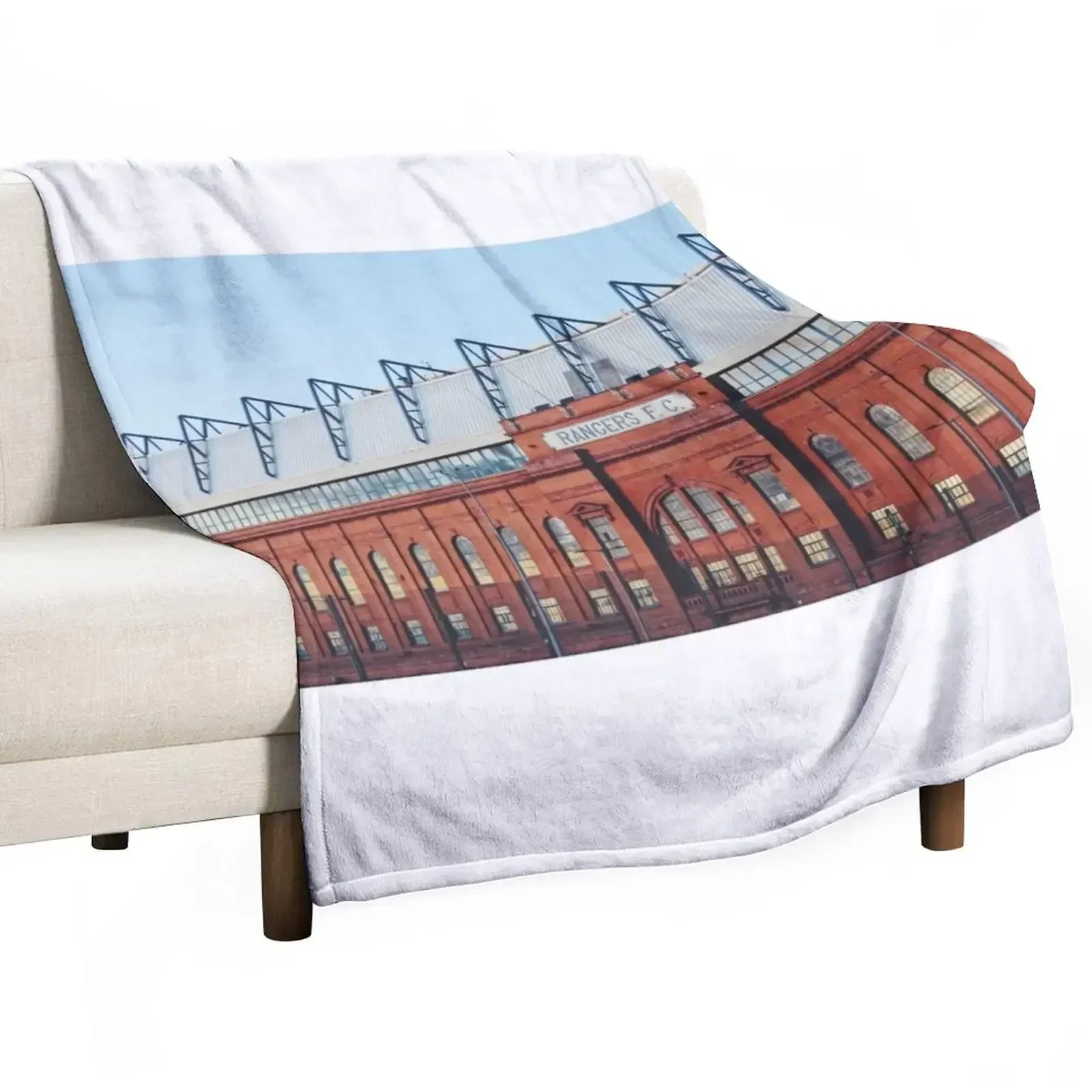 Ibrox Stadium at blue hour Throw Blanket Elegant Warm Throw Blanket for Hotel Home