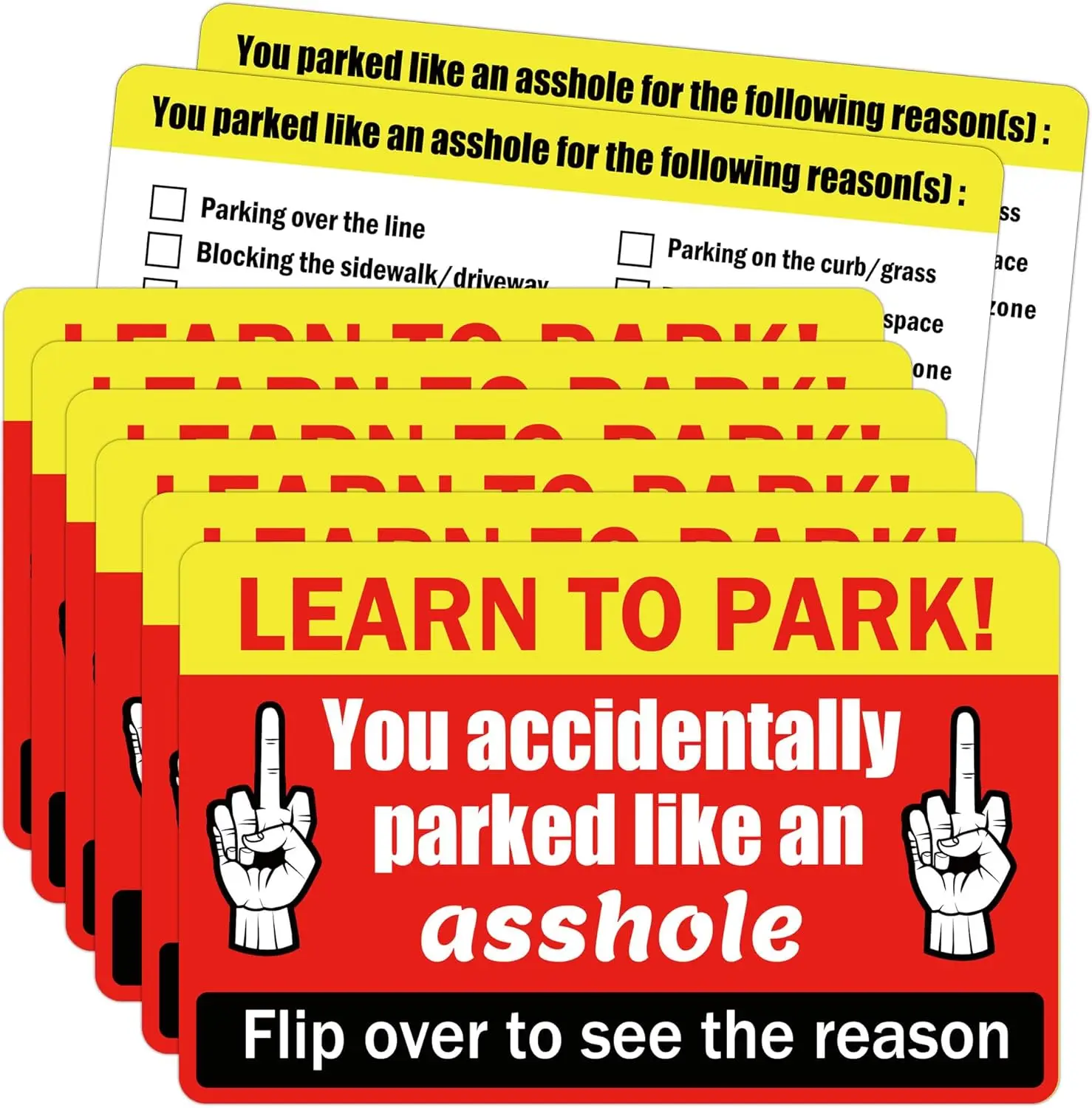 

Плохие парковочные карты, 100 шт., которые вы паркуете, как уголок, забавные, учащиеся парковки, насилие, несколько обсилиок, поводки для взрослых