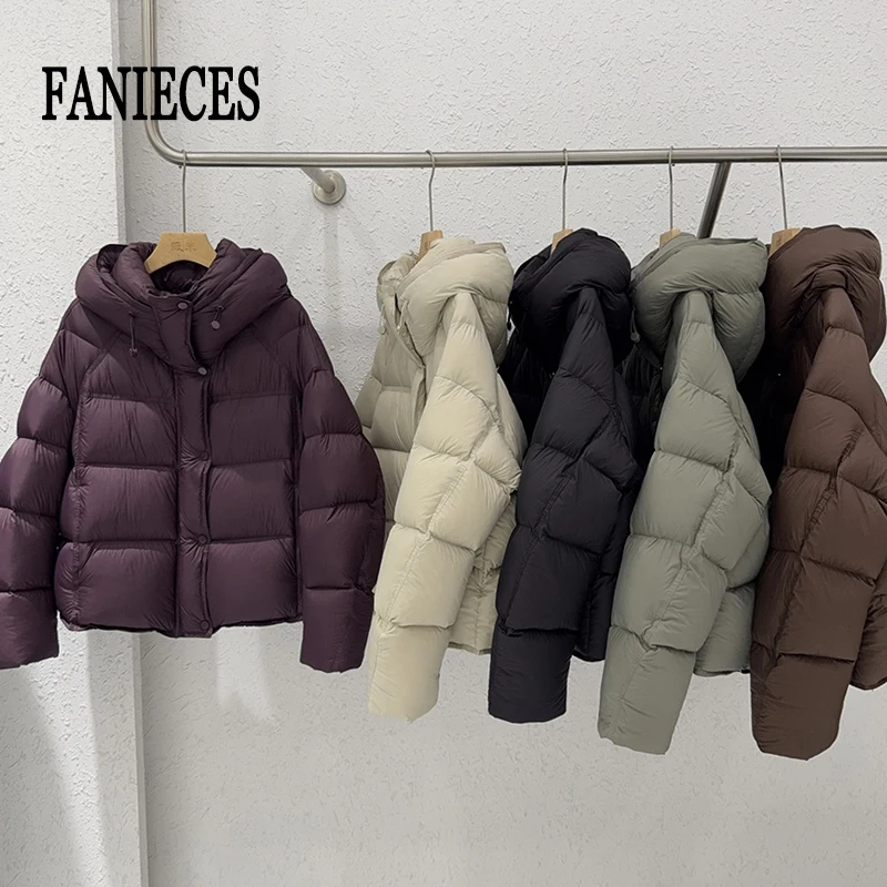 

Женская куртка с капюшоном, хлопковая парка, осенняя, однотонная, универсальная, повседневная, ветрозащитная, короткая, утепленная, теплая, для снежной погоды, верхняя одежда