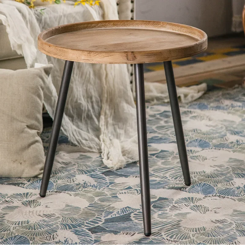 Retro American Coffee Tables Solid Wood Round Tables Do The Old Craft Home Furniture Natural Environmental Protection Tea Table