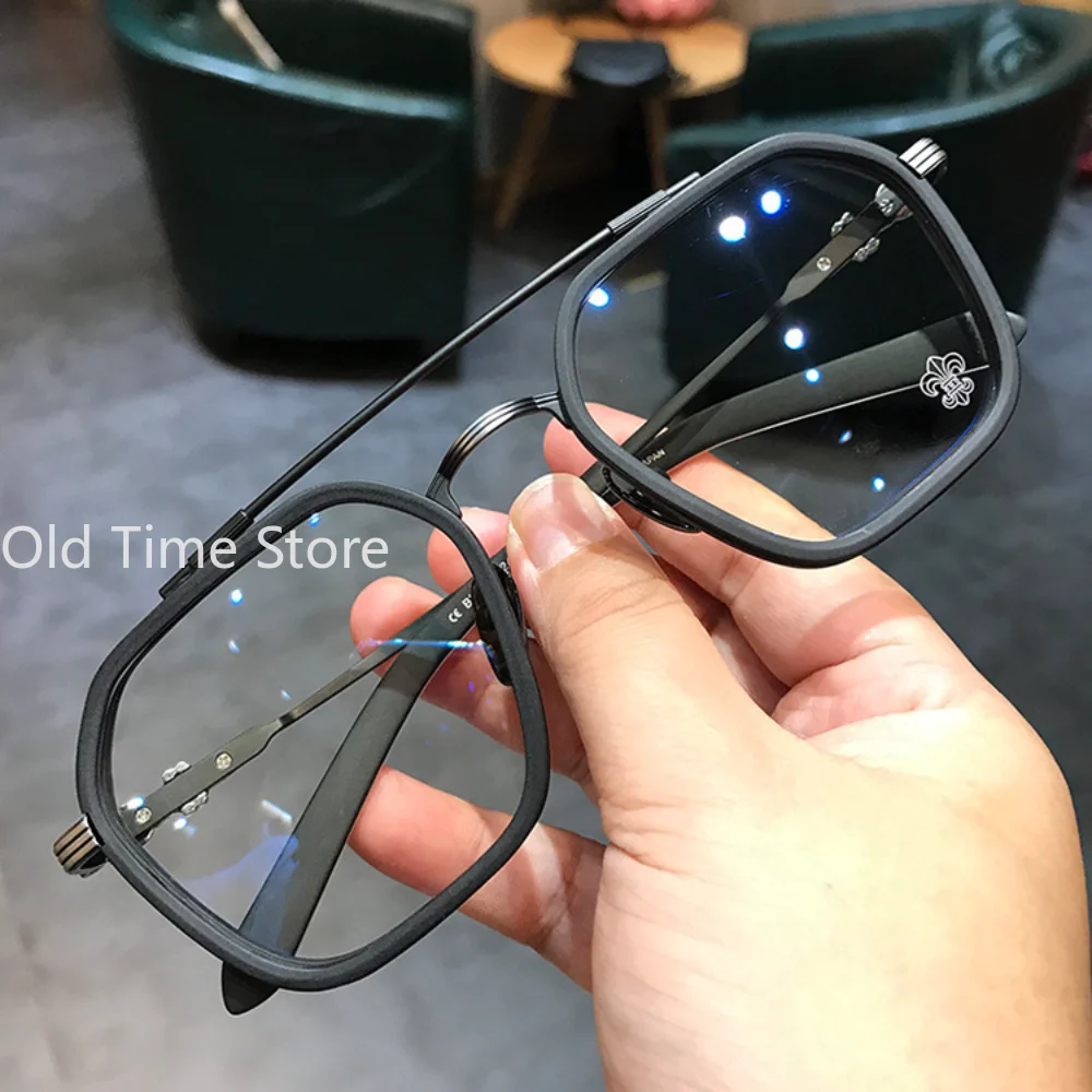 New Fashion Men Sunglasses Oversized Frame Women Anti-blue Light Transparent Glasses UV400 Eyewear Flat Mirror Eyeglass