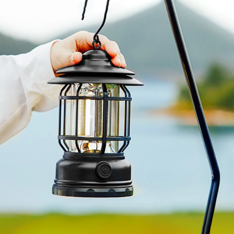 

Outdoor Waterproof Camping Light USB Recharge Portable Lanterns AA Dry Battery Retro Lamp for Party Hanging Lantern Decor Garden