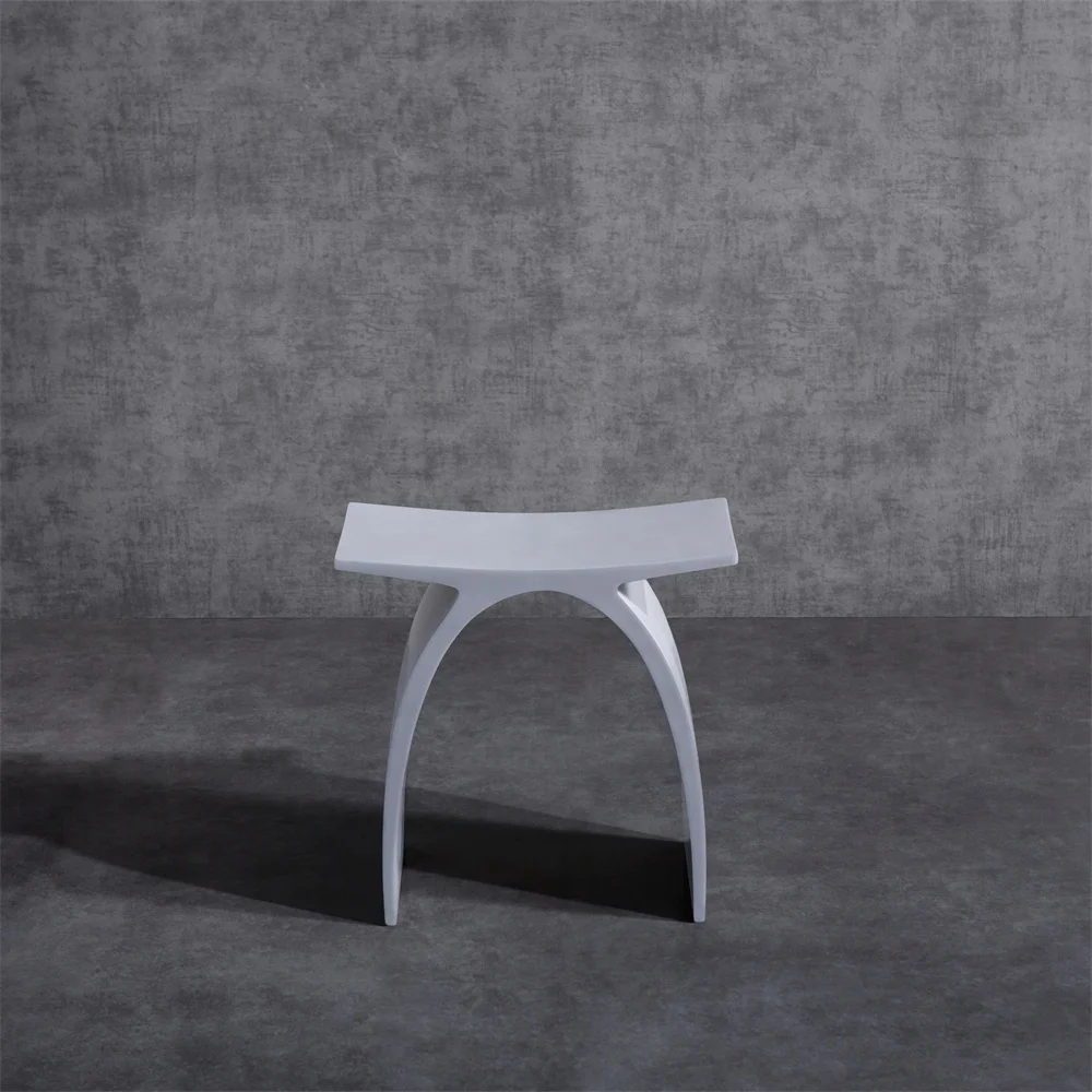 High Quality Acrylic Artificial Stone Bathroom Bench Bathroom Stool Stone Bathroom Shower Stool Shower Seat