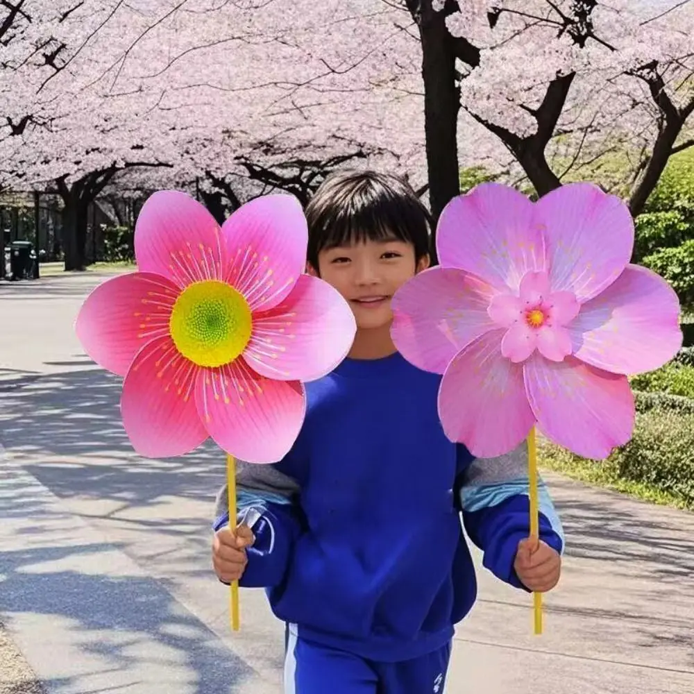 1 st/2 stks Multistyles Roterende Wind Spinner Windmolen Kersenbloesem PVC Grote Draaitafel Windmolen Kleurrijke Dubbellaags