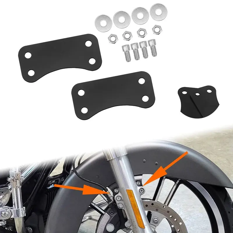 For Harley Touring Road King Electra Street Glide FLTR FLHR 2014-UP Motorcycle Front 21'' Wheel Fender Riser Lift Bracket Kit