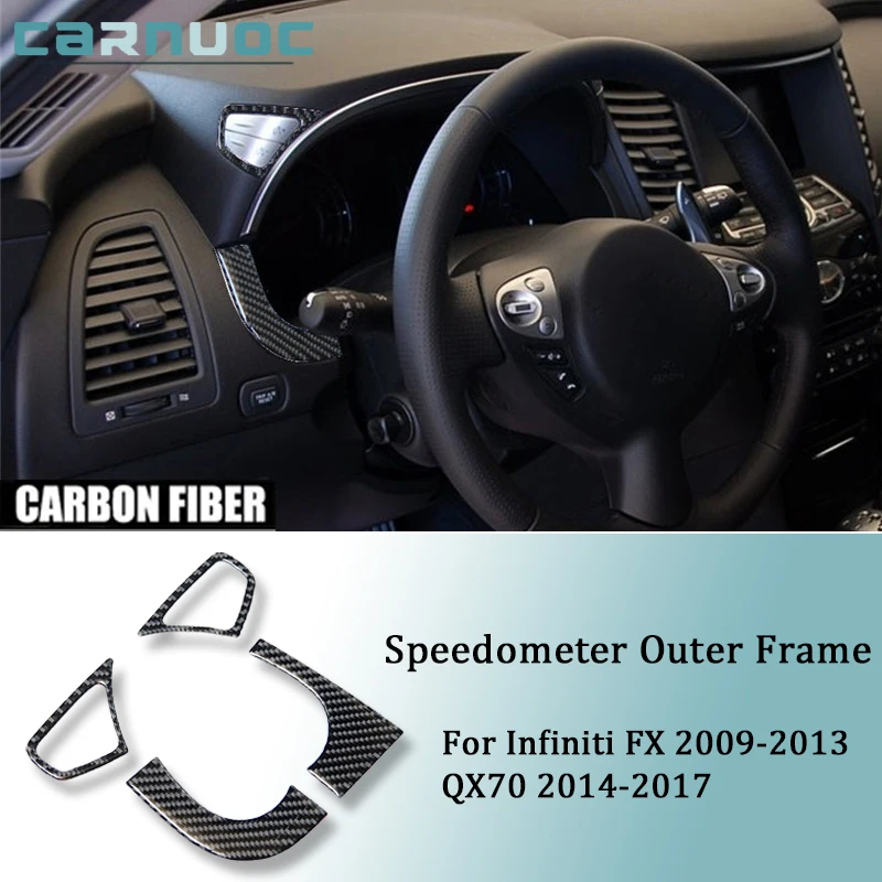 

Speedometer Outer Frame For Infiniti FX 2009 2010 2011 2012 2013 QX70 2014-2017 Carbon Fiber Stickers Car Interior Accessories