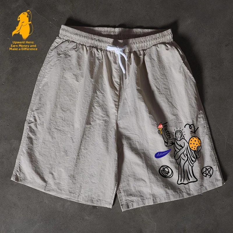 

Уличные брюки Qui Dry Five-Quarter, свободные повседневные спортивные штаны для мужчин и женщин от XiangXia Youth Active Sle, летняя одежда