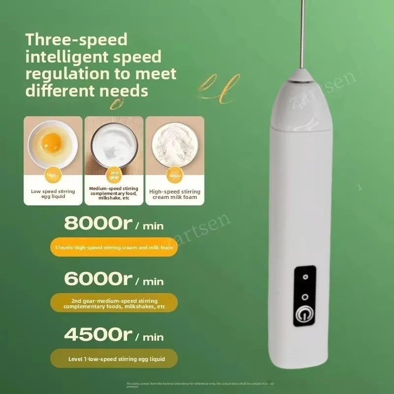 Batidora eléctrica para leche + modelo inalámbrico con carga tipo C, mini batidora de mano con tres velocidades ajustables, utensilio de cocina, batidor de huevos.