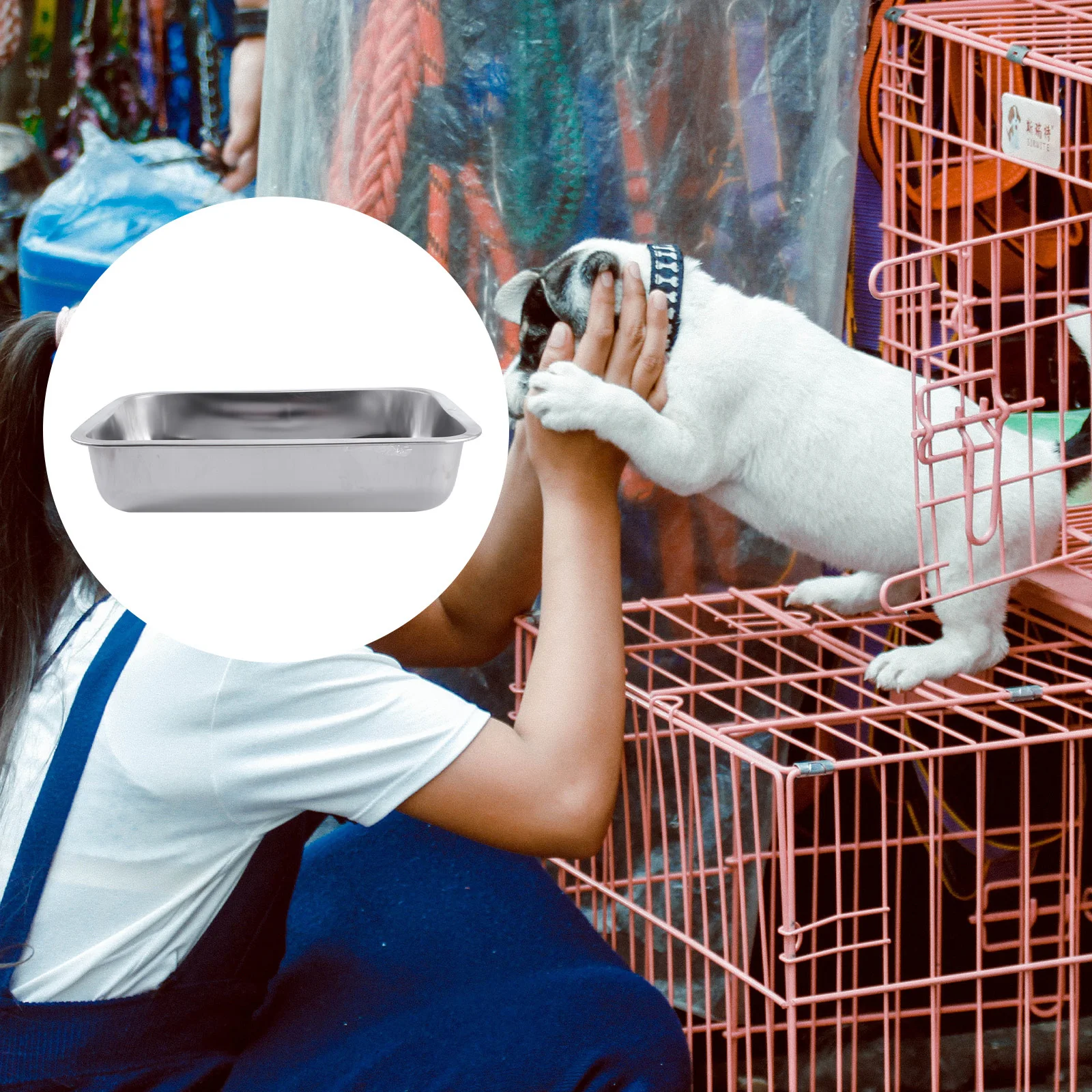 

1Pcs Cage Bedpan Heavy Duty Stainless Steel Leakproof Urine Tray for Dogs Rabbits Birds Animal Potty Waste Management