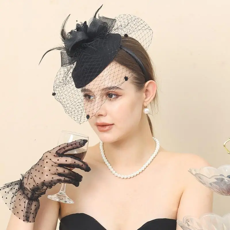 Vintage grand voile Femmes Glants en filet