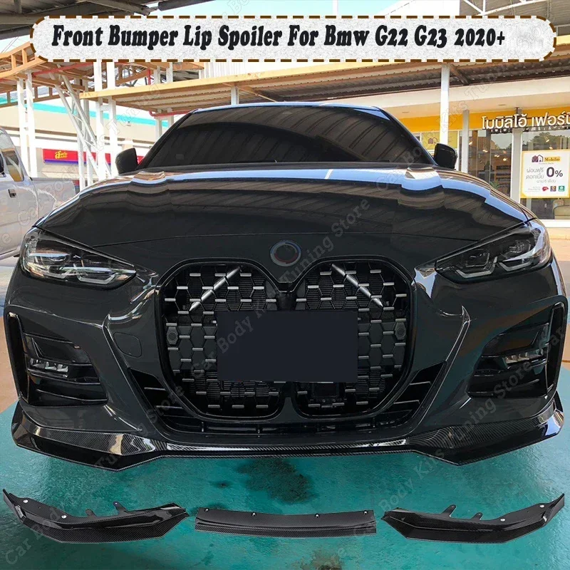 

For BMW 4 Series G22 G23 2020 2021 2022 2023 Front Bumper Lip Spoiler Splitter Diffuser Kits Cover Guard Car Accessories