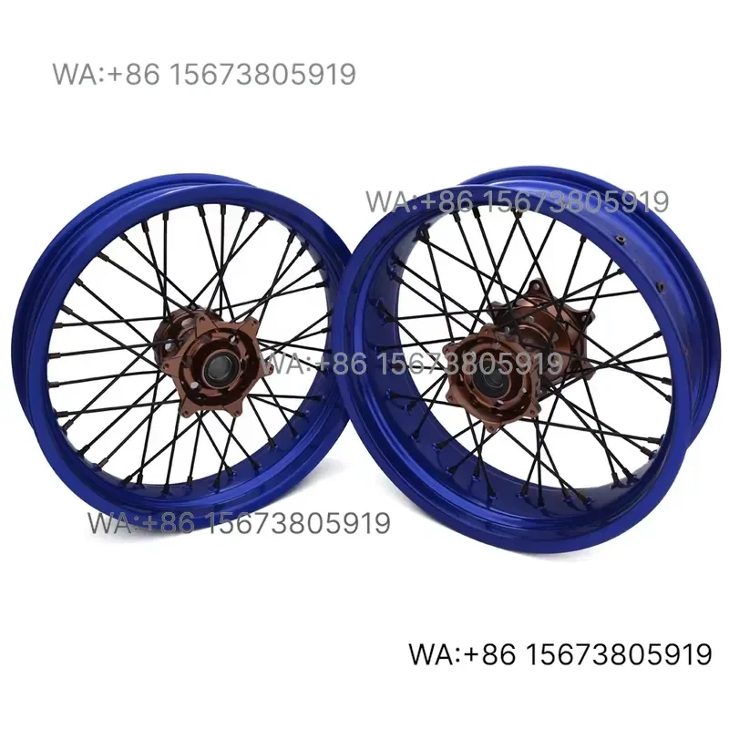 For  Wmwmnu Custom Blue Rim Brown Hub 17 Inch Motorcycle Wheels  WR250F WR450F