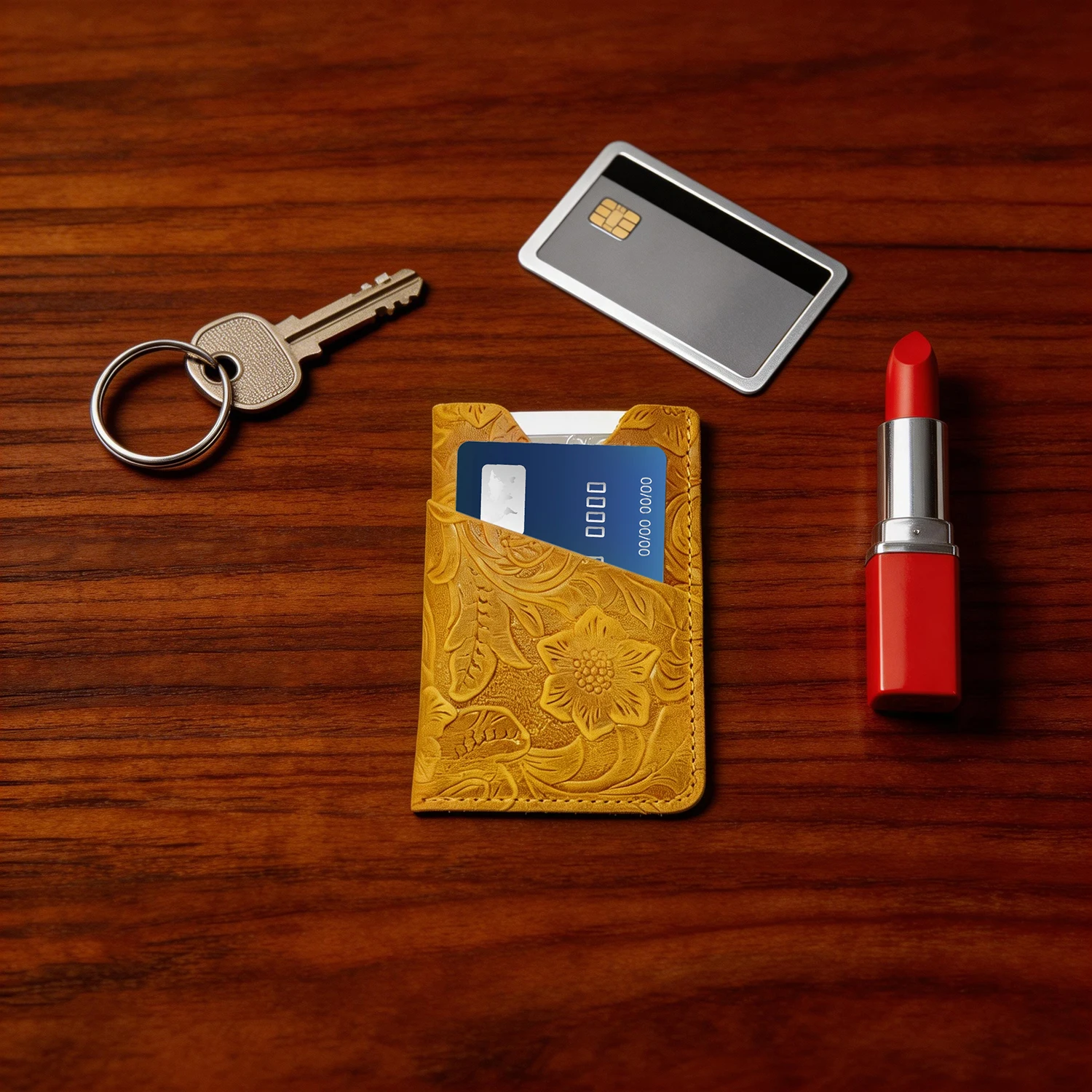 

Коричнево-желтая сумка для карт с принтом, эксклюзивная мужская сумка для карт с клипсом.