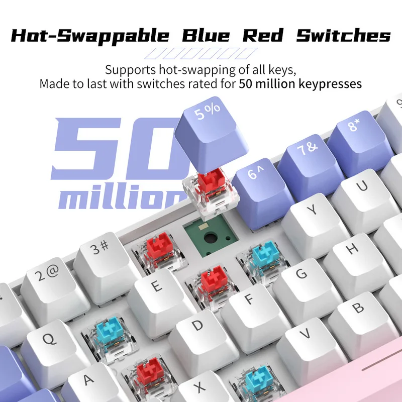 

Ka68 Key Wired Keyboard Mechanical Blue And Red Axis Small Laptop Desktop Universal E-Sports Games Full Key Mute Mixed Light