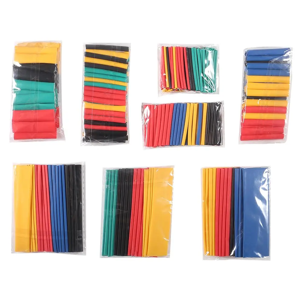 164/328PCS Heat Shrink Tubing 2:1 Polyolefin Heat Shrink Tube For Wire Insulation & Cable Repair 5 Color 8 Size