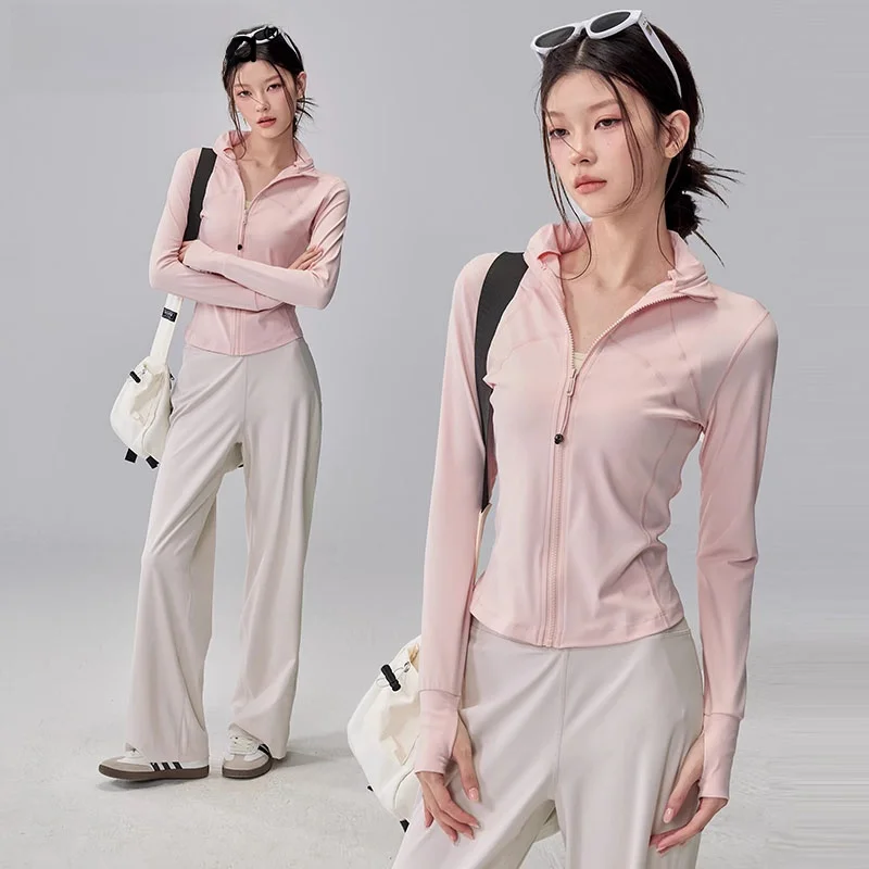 

Lulu Alpaca Yoga Jaet Women's Slim Fit Pilates Fitn Top Spring 2026 Stand Collar Spor Sle Long Sve Zipper