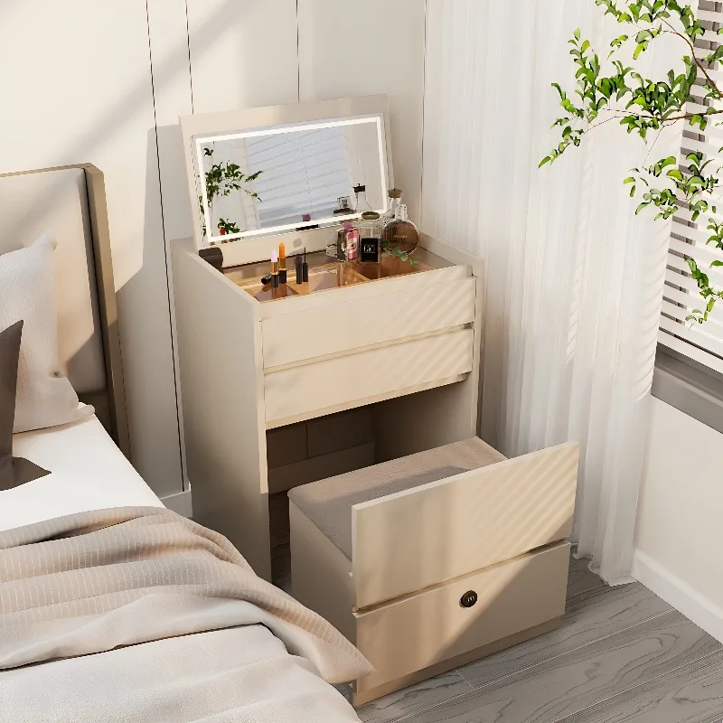 

Bedroom Mirror Dressing Table Makeup Drawers Storage Cabinet Mobile Vanity Table Cosmetics Penteadeira Lounge Suite Furniture