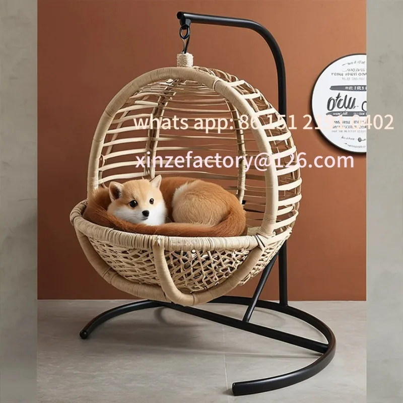 

Customizable rattan cat nest washable all seasons breathable dog kennel cat sleeping basket pet nest