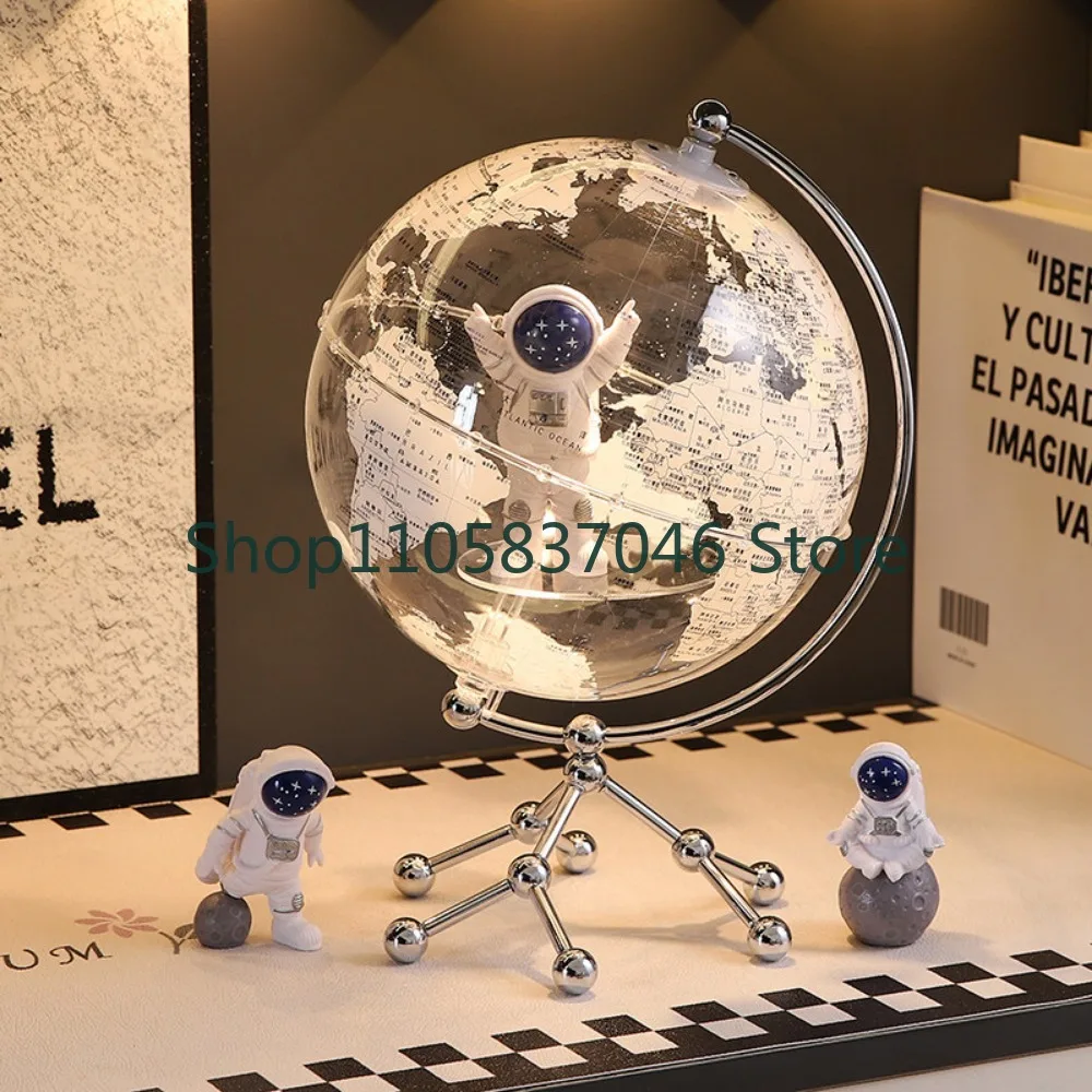 Globe ornament, light luxury high-end living room, high-end feeling, wine cabinet, ancient costume decoration, astronaut boy and